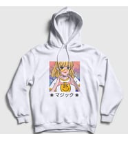 Presmono Unisex Beyaz Cute Girl Anime Kapüşonlu Sweatshirt 349017tt