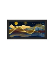 Soyut Şekiller Motifli Kanvas Tablo 50 x 70 cm Siyah Çerçeve
