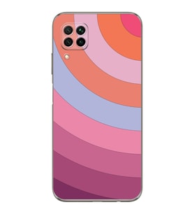 PrintiFy Huawei P40 Lite Uyumlu Kamera Korumalı Renk Cümbüşü F Tasarımlı Şeffaf Silikon Kılıf