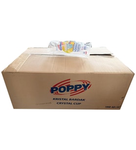 Poppy Şeffaf Plastik Kristal Bardak - 180 Cc. - 180 Ml. - 1000 Adetlik Koli
