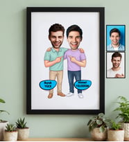 Kişiye Özel Karikatürlü Kankaya Erkek Kardeşe Abiye Hediye Siyah Çerçeve Doğum Günü Hediyesi