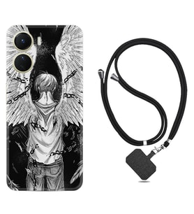 Vivo Y16 Kılıf Resimli Boyun Askılı İpli Desenli Silikon Series Angel 1883