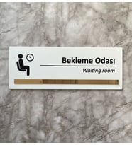 Bronz Aynalı Beyaz Seri Bekleme Salonu Yönlendirme Levhası