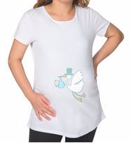 BK Gift Bebek Tasarımlı Beyaz Hamile Tişört-4