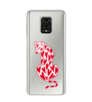 Redmi Note 9 Pro/Note 9S Uyumlu Çita ve Kalp Desenli Şeffaf Telefon Kılıfı