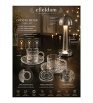 Doğum Günü, Özel Gün, Yeni İş, Yeni Ev Hediyesi Boncuk Kulplu Cam Fincan ve Silver Masa Lambası Seti