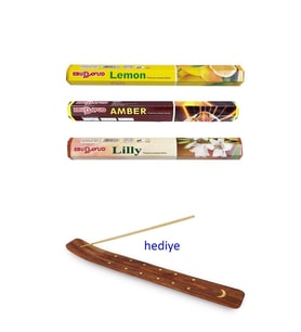 Northcity 3 Paket 20 Çubuklu Tütsü Limon - Amber - Lilly - Kayık Hediyeli