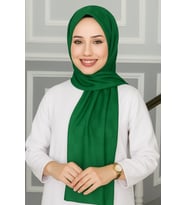 Emproyal Silver Jakar Dama Desenli Şal 75x190 cm (Zümrüt Yeşili)