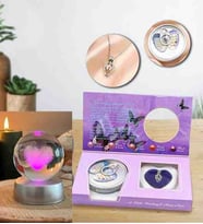 Istiridye Inci Kolye ve Kalp Kristal Cam Kar Küresi Ikili Set – Özel Tasarım Romantik Hediye Paketi, Dekoratif ve Anlamlı Konsept Set