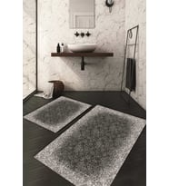 Dijital Baskılı Kaymaz Taban Yıkanabilir 2'li Klozet Takımı Banyo Paspası NDKZ-HT-1594 (Gri)