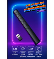 S7 Dijital Ekranlı Şarjlı Lazer Sunum Kumandası Şarj Göstergeli Lazer Powerpoint Laser Pointer Slayt