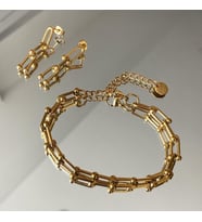 Trend Bileklik Küpe Çelik Set