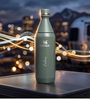 Kişiye Özel The All Day Slim Su Şişesi  0,6 L Stanley Çelik Su Matarası (Yeşil)