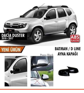 Dacia Duster Uyumlu (2010-2017) Batman Ayna Kapağı (Parlak Siyah)