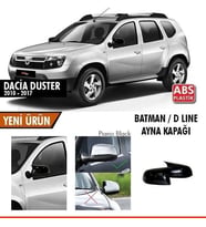 Dacia Duster Uyumlu (2010-2017) Batman Ayna Kapağı (Parlak Siyah)