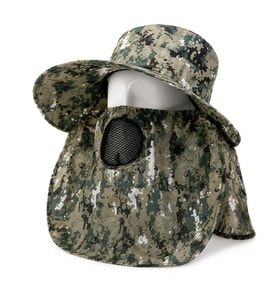 Ense Korumalı Outdoor Şapka - Maskeli - Dijital Kamuflaj (M-3)- Savex