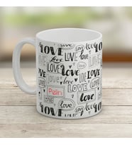 Love Desenli 2 İsim Yazılı Kupa Bardak