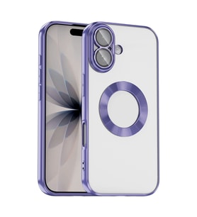 Apple iPhone 17 Uyumlu Kılıf Kamera Korumalı Logo Gösteren Zore Omega Kapak (Lila)