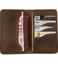 Deri Cüzdan Pasaport PH03 Antik Kahve (Karışık)