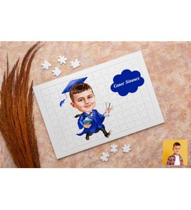 Karikatürlü Mezuniyete Özel Kişiye Özel Puzzle