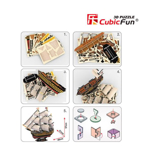 Cubic Fun 3D 189 Parça Puzzle HMS Victory Donanma Gemisi
