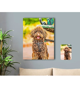 BK Gift Kişiye Özel Tam Boy Köpek Karikatürlü Kanvas Tablo 50x70cm-1