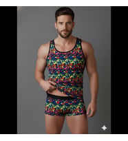 Mulvxbrf Brf02 Erkek Renkli Tank Top Boxer Takımı (Mulvix)