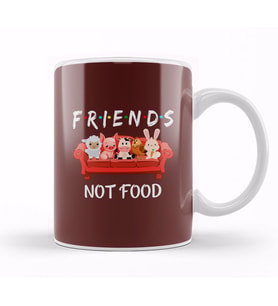 Friends Not Food Go Vegan Vegetarians Gift Kupa Bardak Porselen