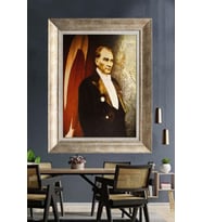 Gümüş Çerçeveli Atatürk Tablo za322