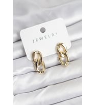 Pirinç Gold Renk Zincir Model Kadın Küpe - TJ-BKP11233
