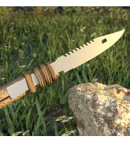 Kamp Ayısı® Hunter™ Bıçak Stili Bushcraft Mızrak Ucu  (Gri)