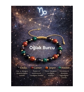 Oğlak Burcu Doğaltaş Bileklik