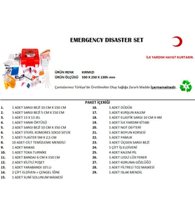 Büyük Boy Acil Afet Seti Deprem Yardım Seti
