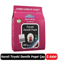 Karali Tiryaki Jumbo Demlik Poşet Siyah Çay 25*40 gr 3 Paket
