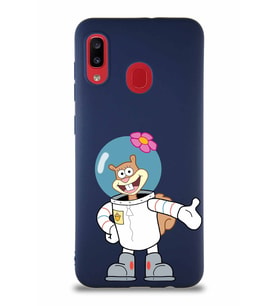 Samsung Galaxy A30 Soft Premier Kapak Sandy Tasarımlı Silikon Kılıf - Lacivert (Şeffaf)