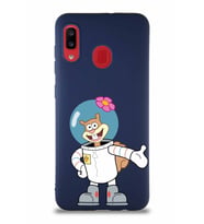 Samsung Galaxy A30 Soft Premier Kapak Sandy Tasarımlı Silikon Kılıf - Lacivert (Şeffaf)