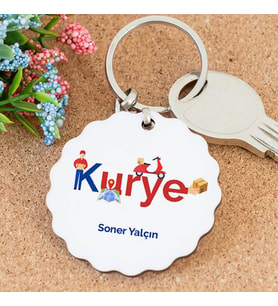 İsme Özel Kuryeler İçin Papatya Anahtarlık