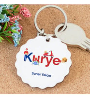 İsme Özel Kuryeler İçin Papatya Anahtarlık