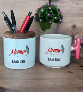 Memur Hediye Sepeti Kupa Bardak T Kulplu, Kalemlik Hediyeleri Memura Hediye (Model 4)
