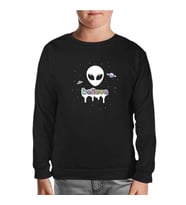 Alien - Believe in Planets Siyah Çocuk Sweatshirt