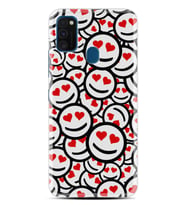 Samsung M21 M22 M23 M30 M31S M32 Kılıf Desenli Silikon Gülen Surat 1774