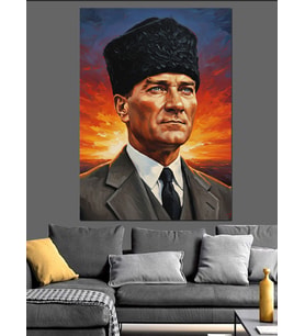 Gün Doğumu Mustafa Kemal Atatürk Dekoratif Kanvas - Mdf Ahşap Tablo