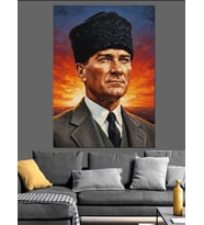 Gün Doğumu Mustafa Kemal Atatürk Dekoratif Kanvas - Mdf Ahşap Tablo