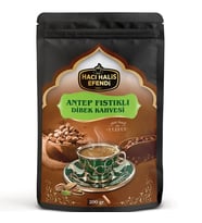 Hacı Halis Efendi Antep Fıstıklı Dibek Kahvesi 200 gr Gerçek Fıstık Parçacıklı Gurme Karışım