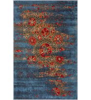 Eliana Home Baskılı, Yıkanabilir Kaymaz Taban Salon Halısı LNA1256 100x150 cm (Mavi)