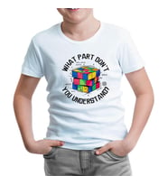 Puzzle Cube with Calculations Beyaz Çocuk Tshirt