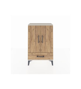 Arges Komodin 2 Raflı Tek Çekmeceli 2 Kapaklı 60x30x96 Aytaşı-Çam