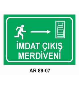İMDAT ÇIKIŞ MERDİVENİ İŞ GÜVENLİĞİ UYARI LEVHASI 1 ADET PVC 21 X 29CM