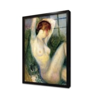 Nude İn Green Chair Çerçeveli Cam Tablo