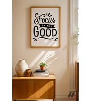 Focus On The Good Tipografi, Ahşap Çerçeveli Duvar Tablosu - Motivasyon Hediyesi